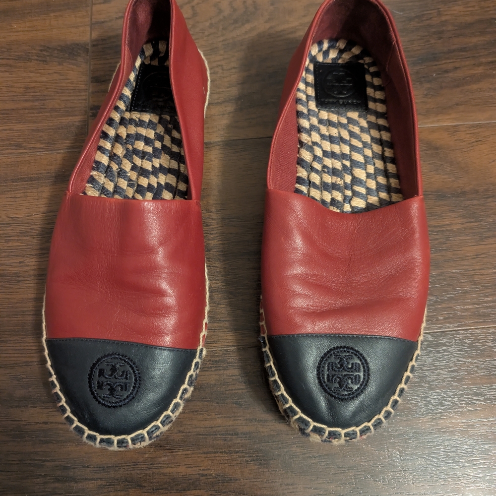 Tory Burch Red and Black Espadrilles